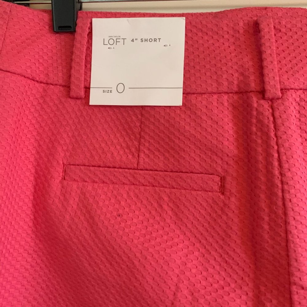 LOFT Pink Scalloped Shorts - Size 0, 4" Short